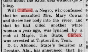 Article on killing of William Clifford 1