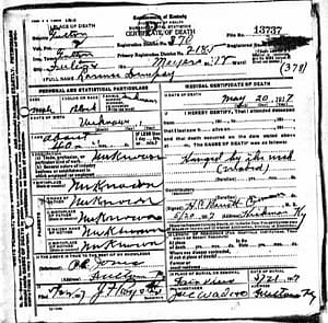 Dempsey, Death Certificate